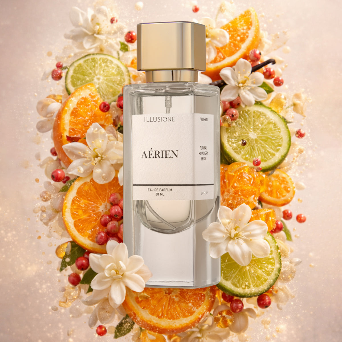 Aérien Edp Kadın Parfüm 50ml | Çiçeksi-Pudralı-Misk | Melek Otu, Sümbülteber, Amber, Vanilya