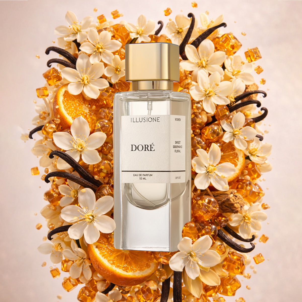 Doré EDP Kadın Parfüm 50ml | Tatlı-Gurme-Çiçeksi | Karamel, Yasemin, Vanilya