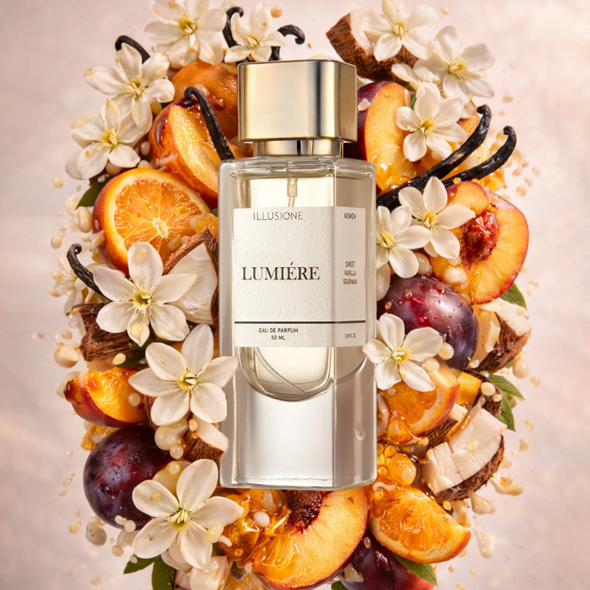 Lumière Edp Kadın Parfüm 50ml | Tatlı - Vanilya - Gurme | Narenciye, Müge, Orkide, Misk