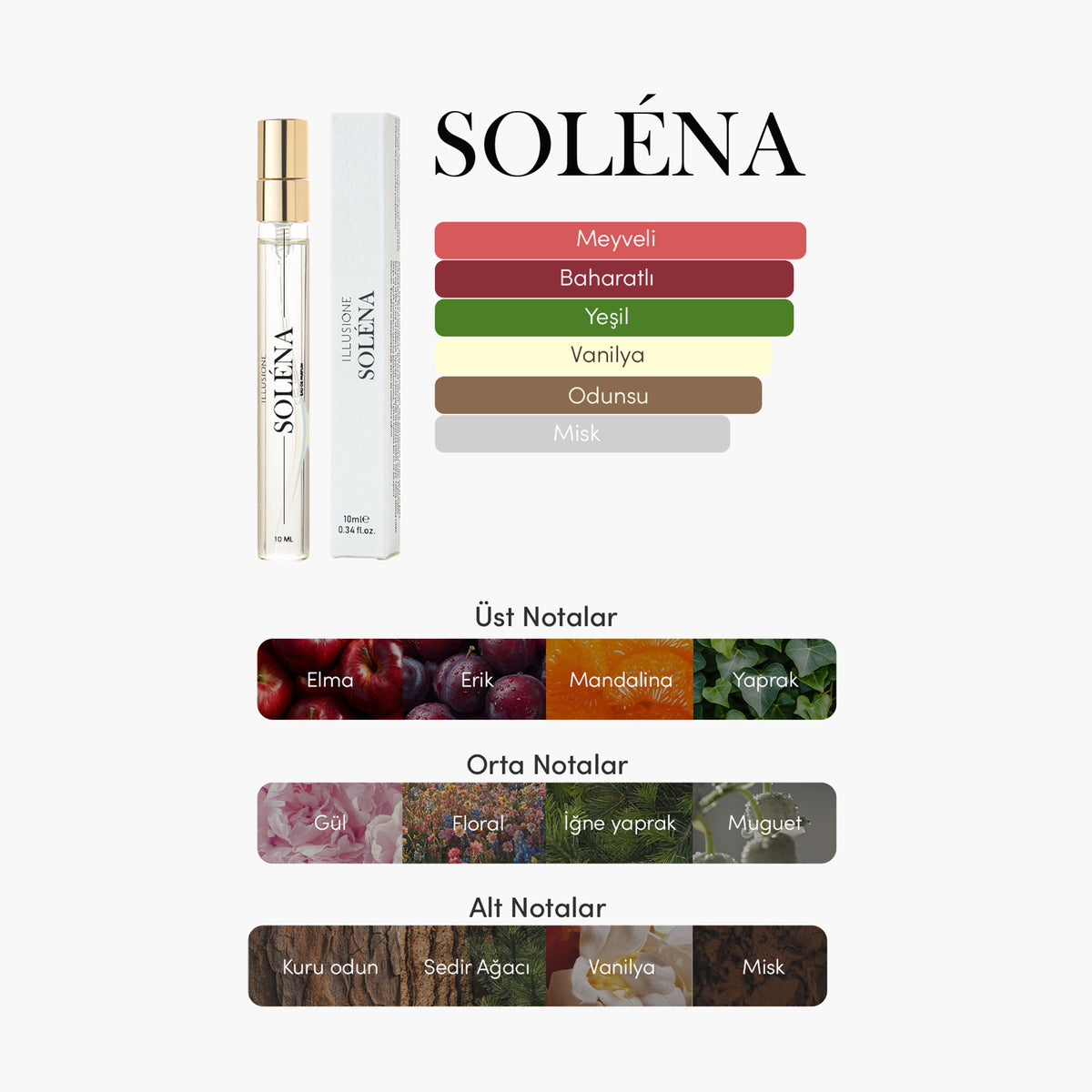 Soléna EDP Kadın Parfüm 10ml | Seyahat Boy | Baharatlı - Tatlı - Vanilya