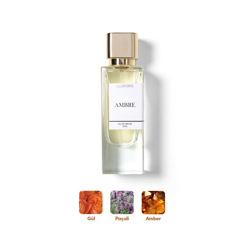Ambre Edp Kadın Parfüm 50ml | Amber - Paçuli - Gül | Bergamot, Sedir, Karanfil, Vetiver