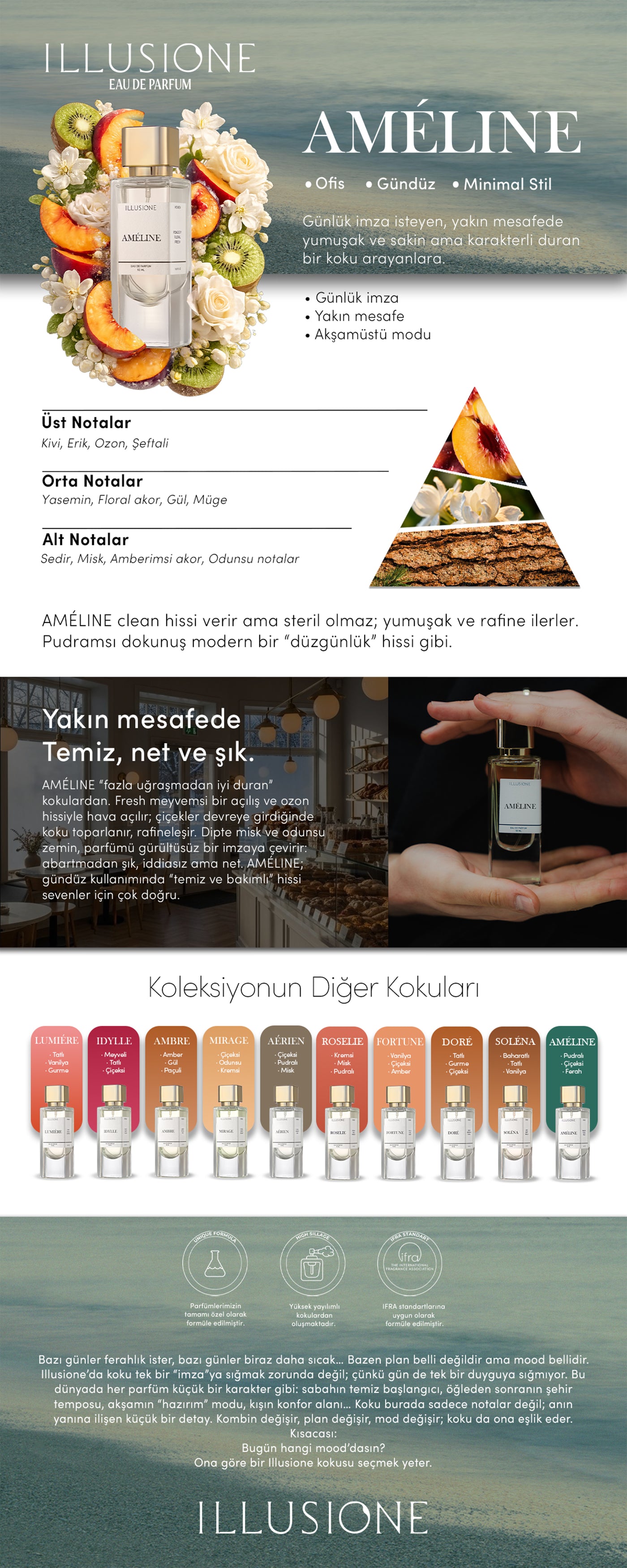 Améline EDP Kadın Parfüm 50ml | Pudramsı - Çiçeksi - Ferah | Yasemin, Misk