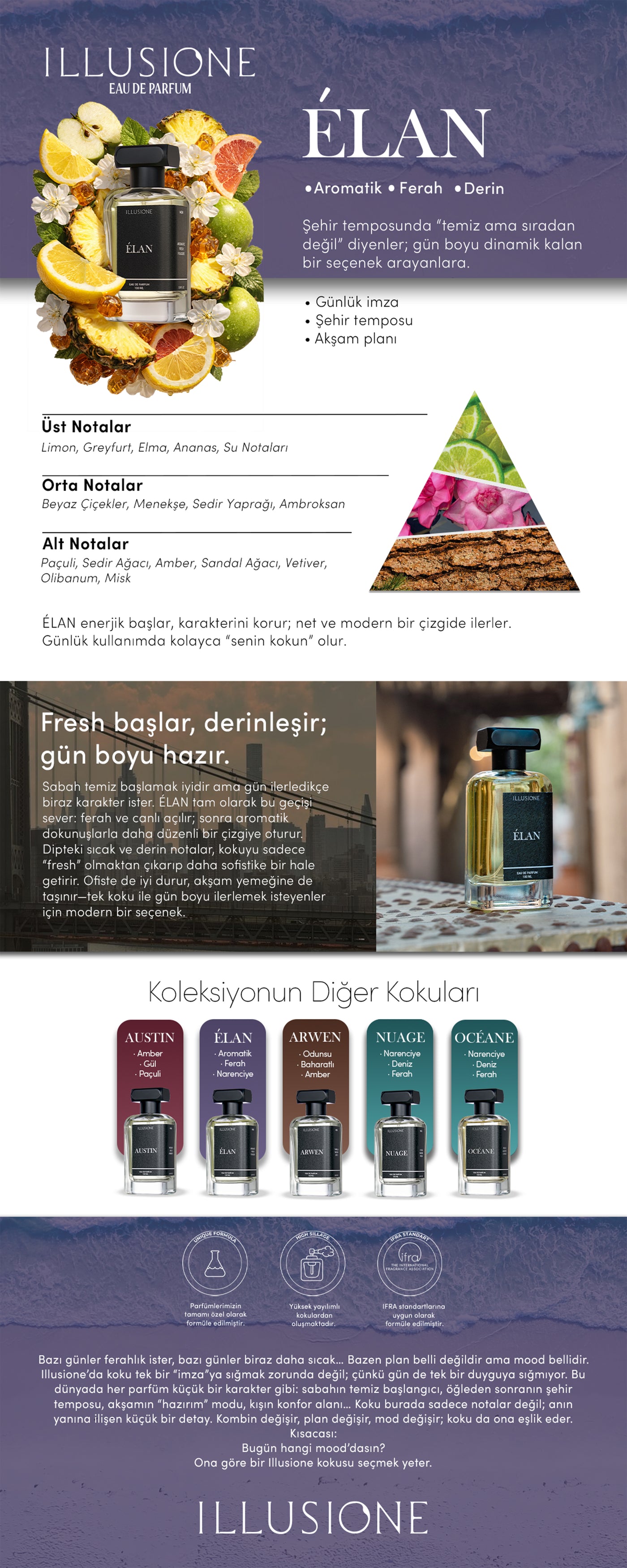 Élan Edp Erkek Parfüm 100ml | Aromatik-Fresh-Füjer | Limon, Sedir, Paçuli, Misk