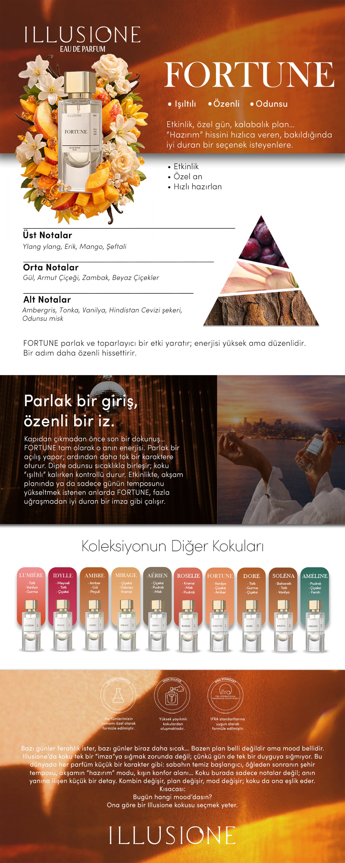 Fortune Edp Kadın Parfüm 50ml | Vanilya-Çiçeksi-Amber | Narenciye, Paçuli, Sedir, Sandal